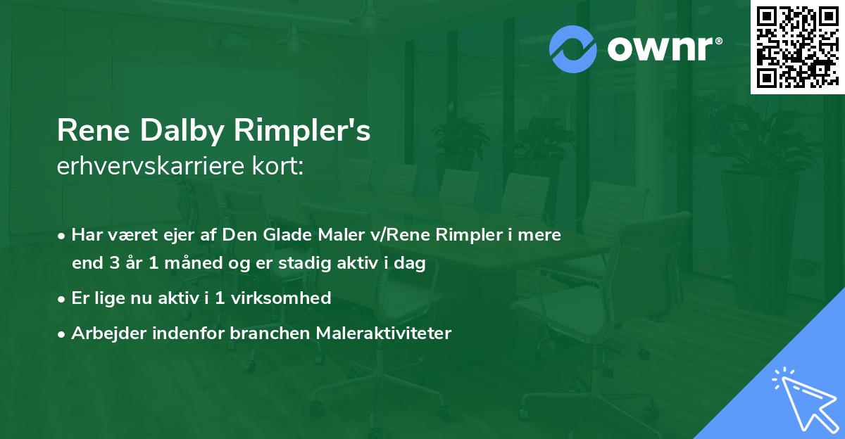 Rene Dalby Rimpler's erhvervskarriere kort