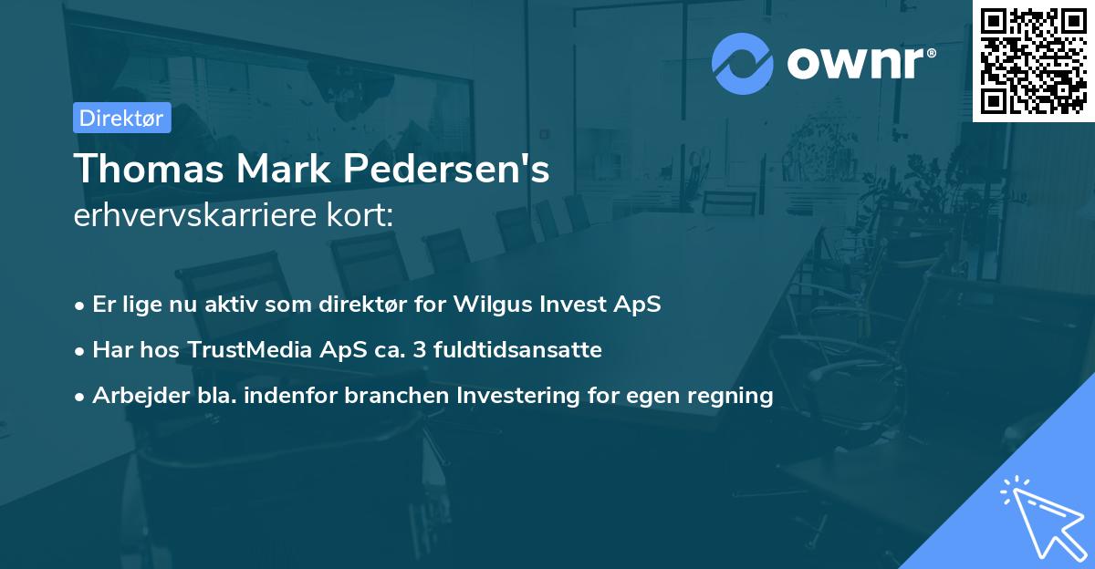 Thomas Mark Pedersen's erhvervskarriere kort
