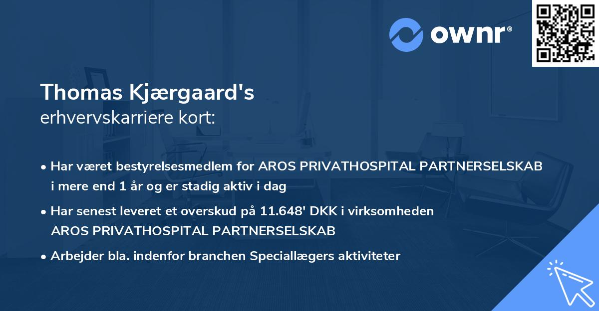 Thomas Kjærgaard's erhvervskarriere kort
