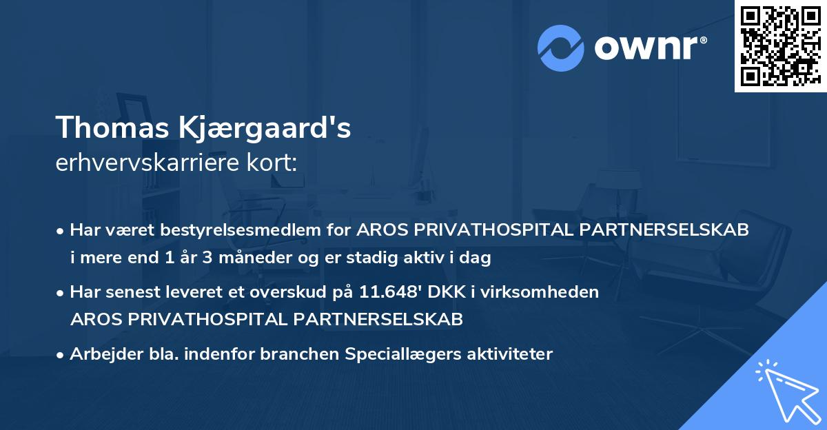 Thomas Kjærgaard's erhvervskarriere kort