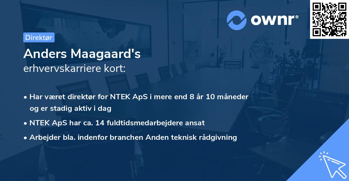 Anders Maagaard's erhvervskarriere kort