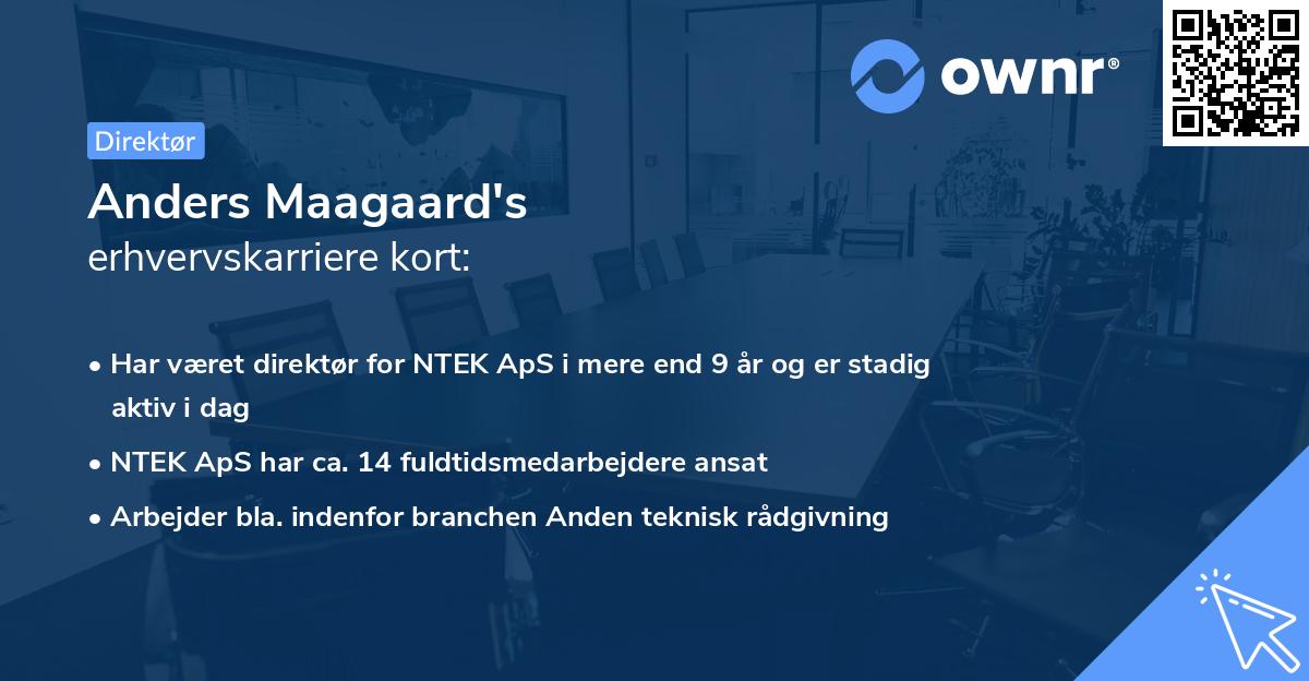 Anders Maagaard's erhvervskarriere kort