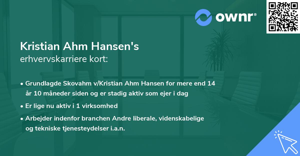 Kristian Ahm Hansen's erhvervskarriere kort