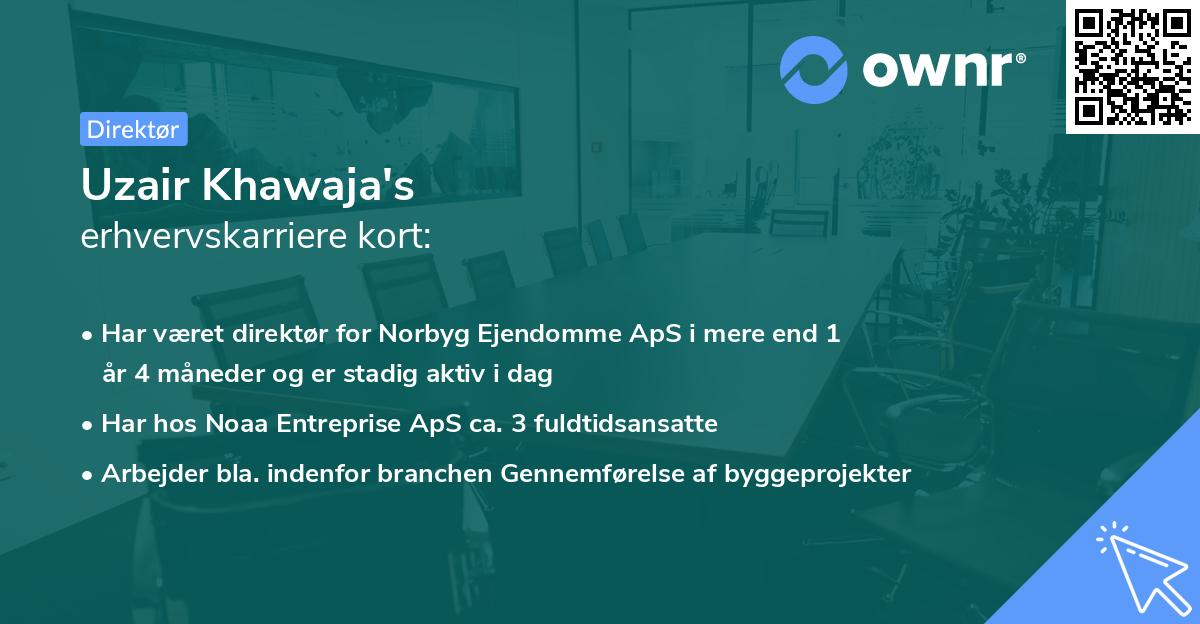 Uzair Khawaja's erhvervskarriere kort