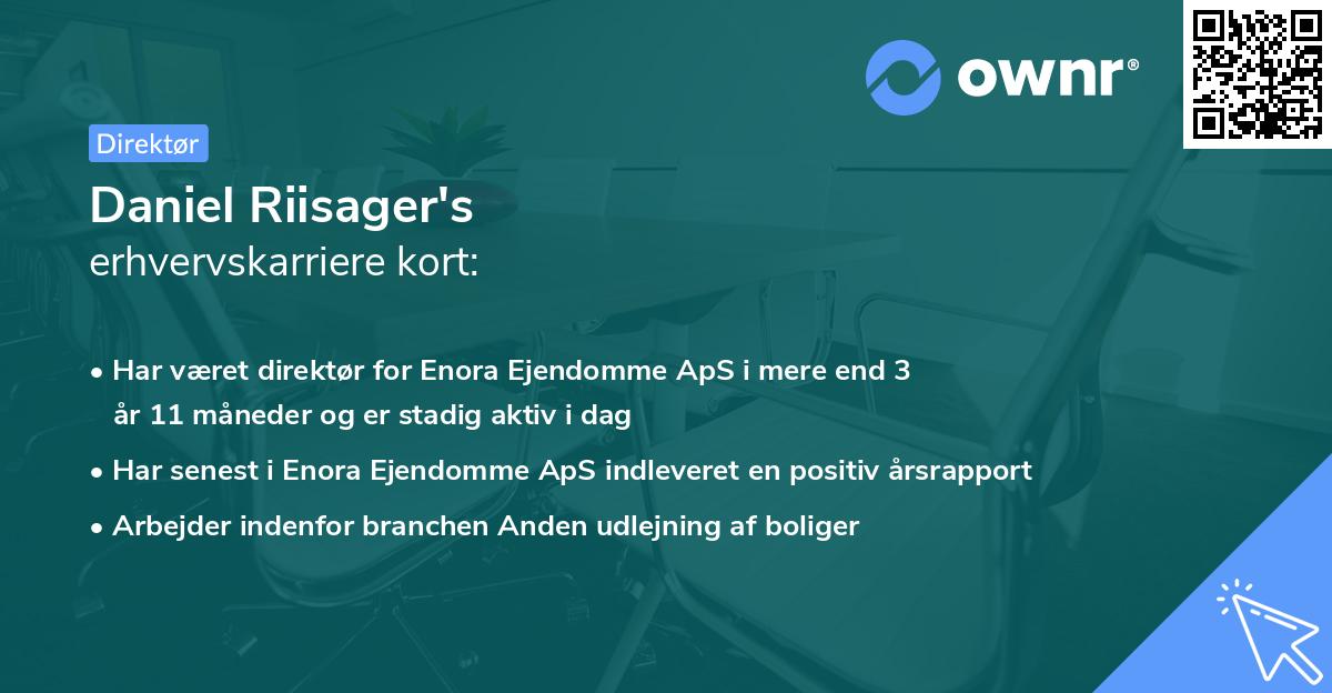 Daniel Riisager's erhvervskarriere kort