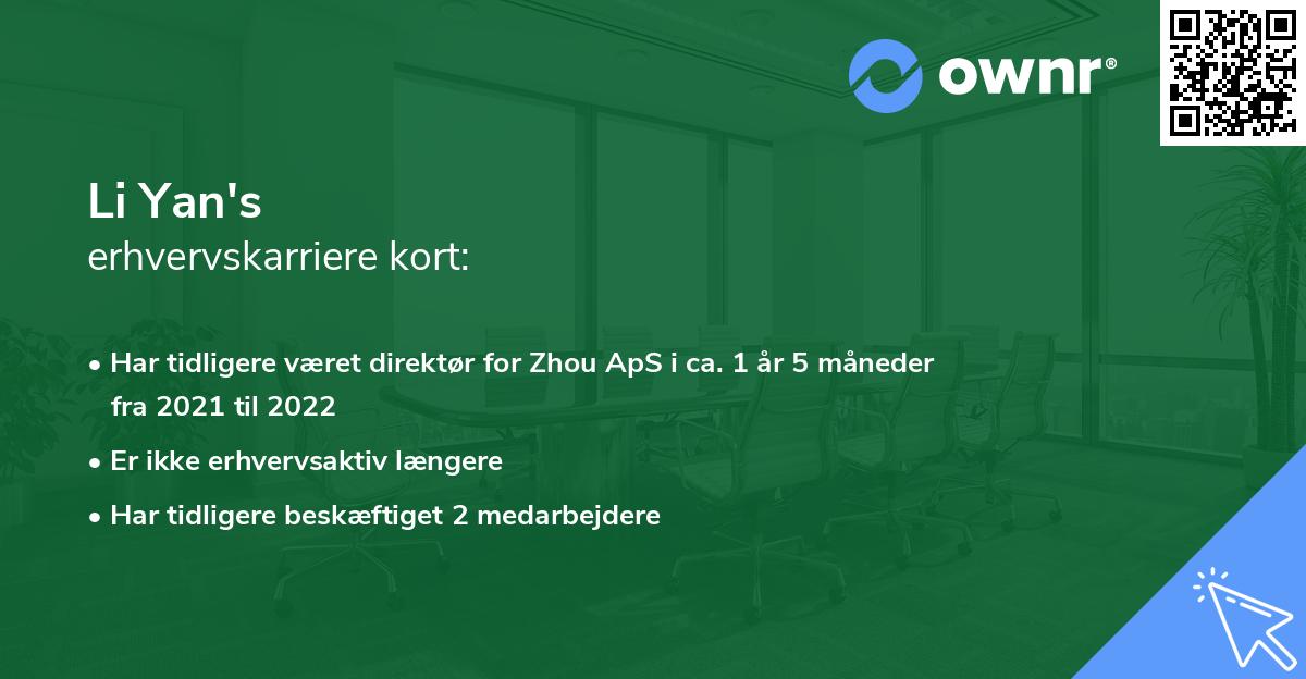 Li Yan's erhvervskarriere kort