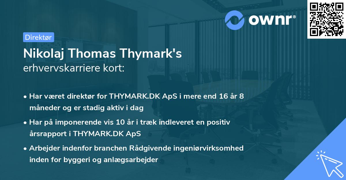 Nikolaj Thomas Thymark's erhvervskarriere kort