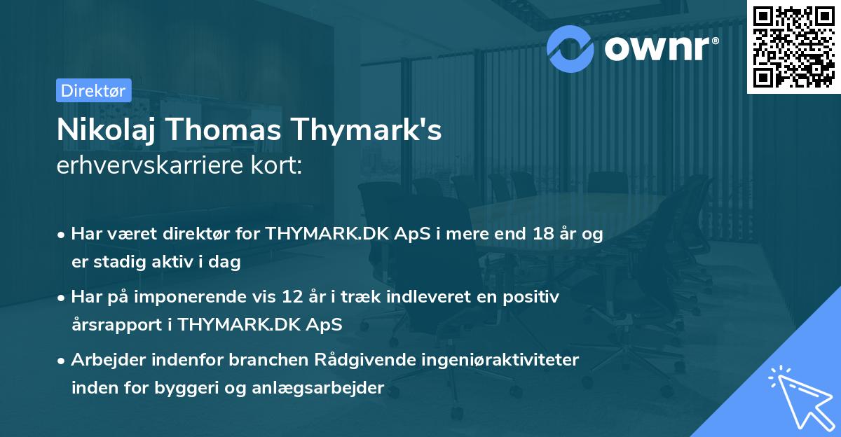 Nikolaj Thomas Thymark's erhvervskarriere kort
