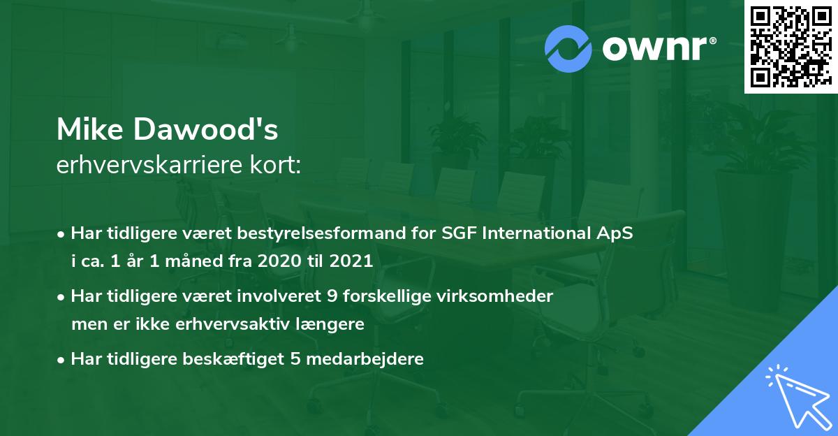 Mike Dawood's erhvervskarriere kort