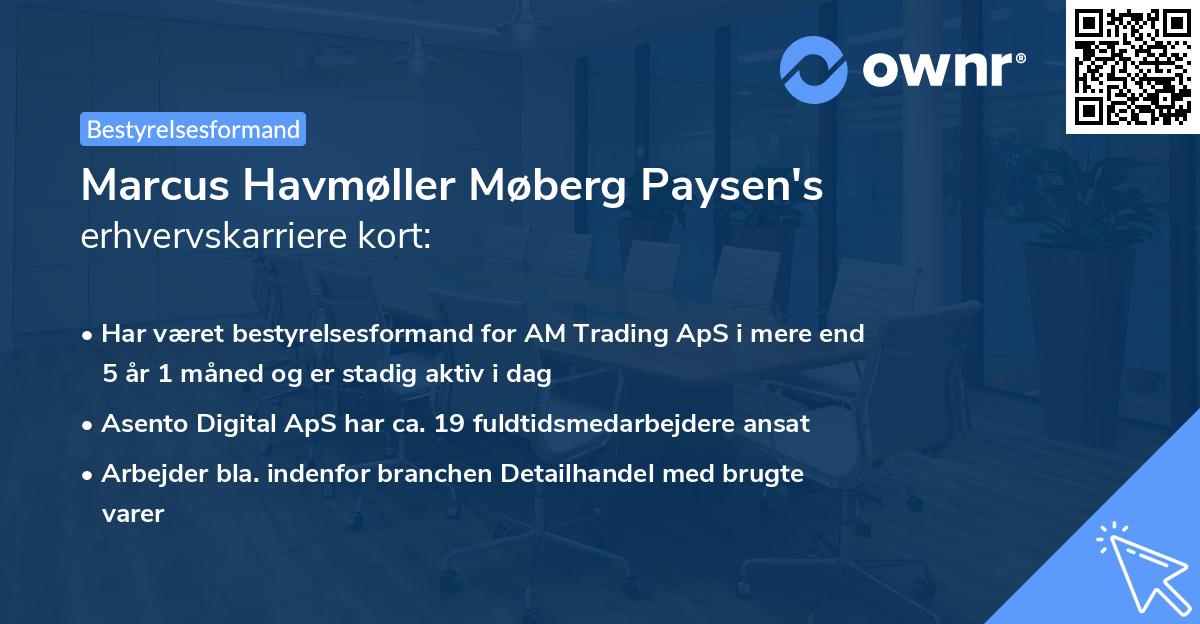 Marcus Havmøller Møberg Paysen's erhvervskarriere kort