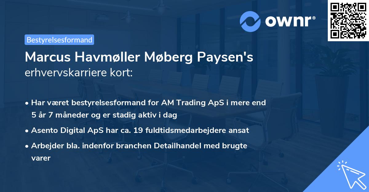 Marcus Havmøller Møberg Paysen's erhvervskarriere kort