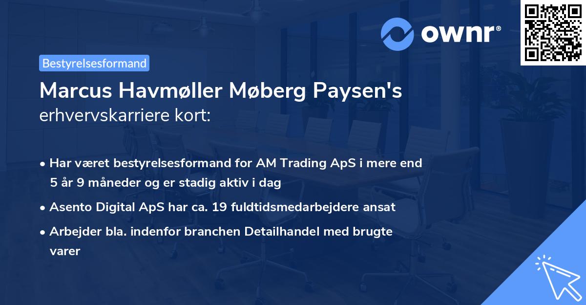 Marcus Havmøller Møberg Paysen's erhvervskarriere kort