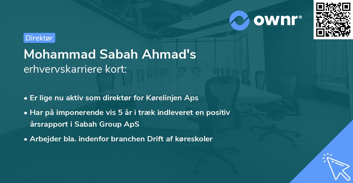 Mohammad Sabah Ahmad's erhvervskarriere kort