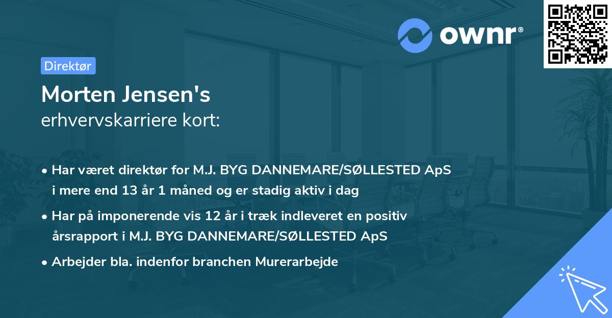 Morten Jensen's erhvervskarriere kort