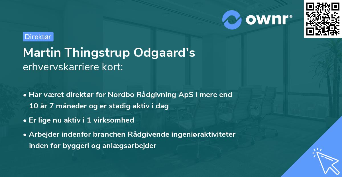 Martin Thingstrup Odgaard's erhvervskarriere kort