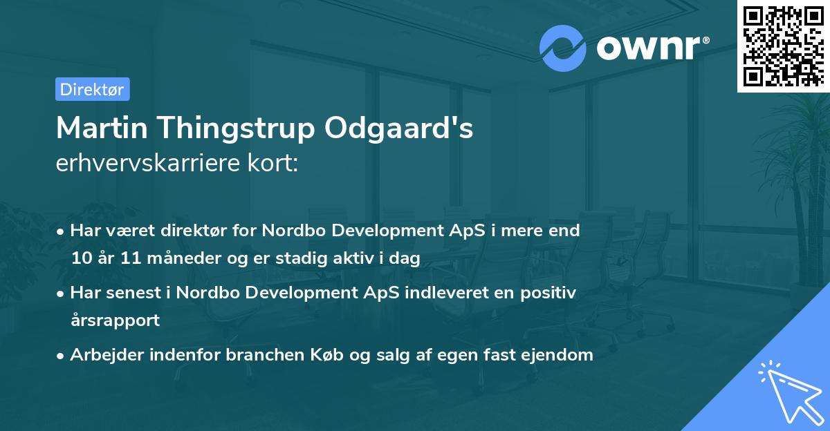 Martin Thingstrup Odgaard's erhvervskarriere kort