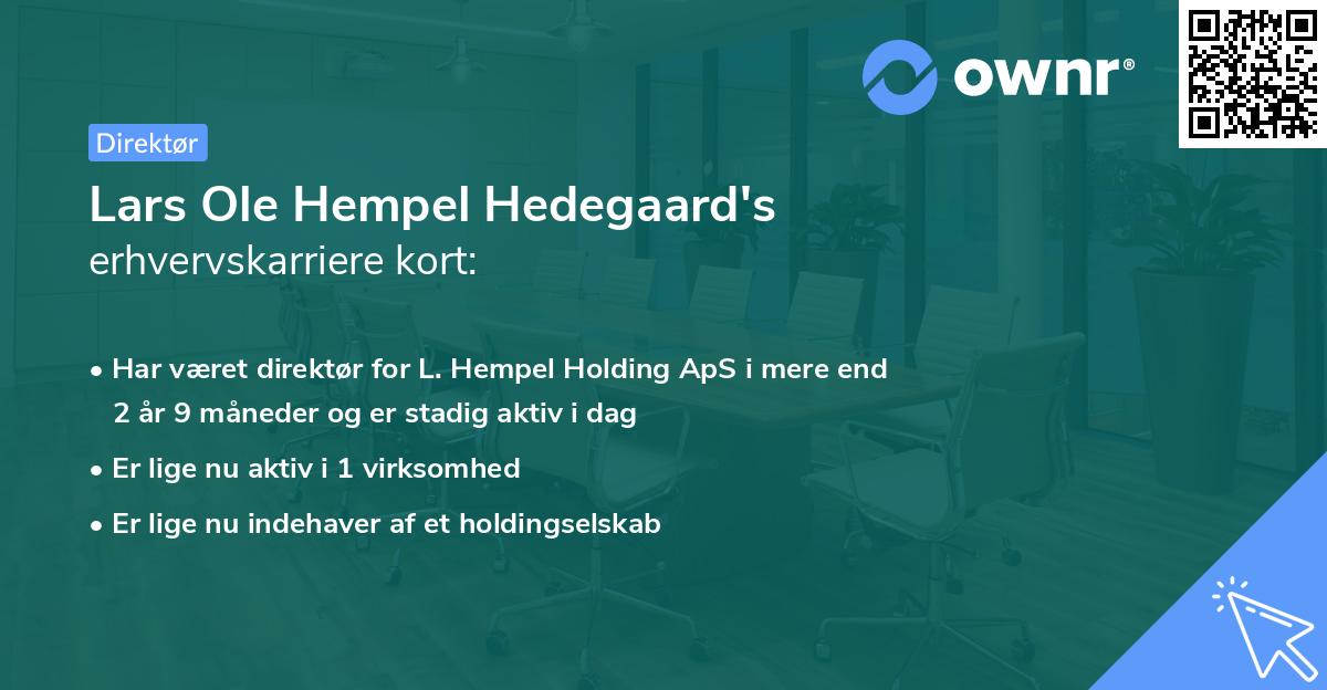 Lars Ole Hempel Hedegaard's erhvervskarriere kort