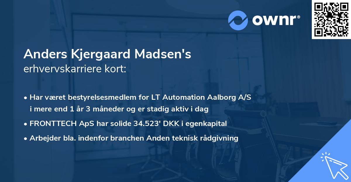 Anders Kjergaard Madsen's erhvervskarriere kort