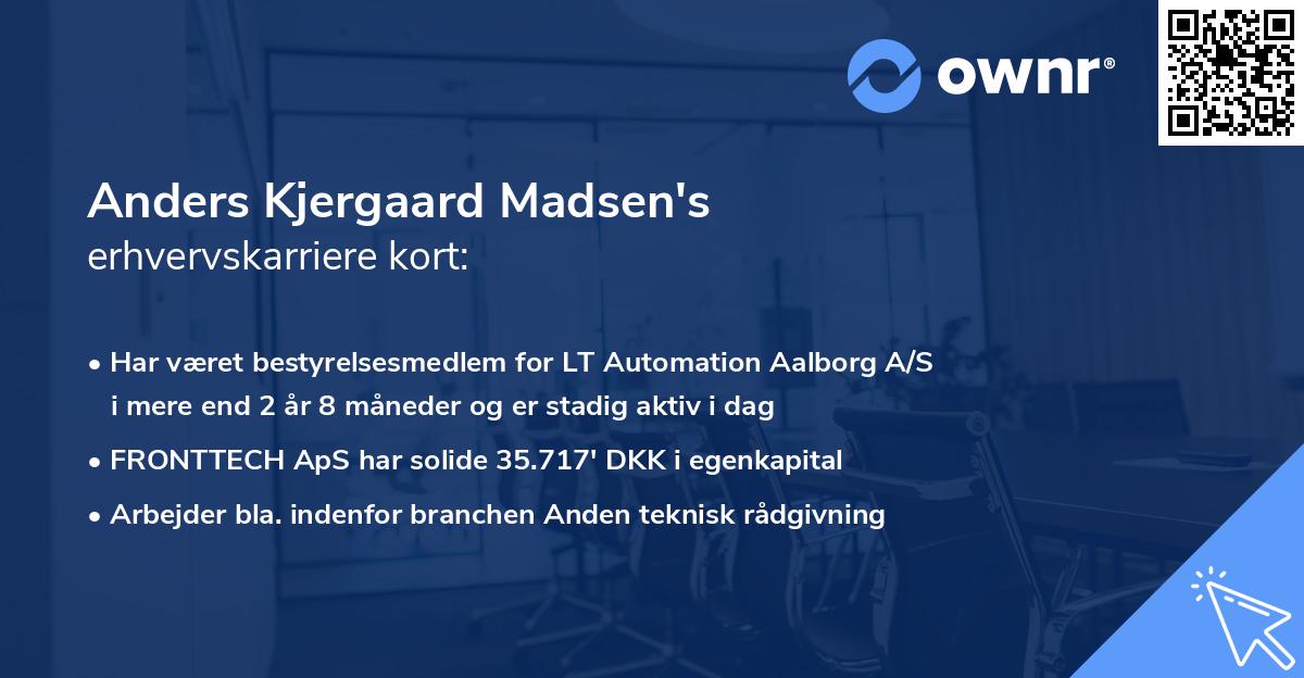 Anders Kjergaard Madsen's erhvervskarriere kort