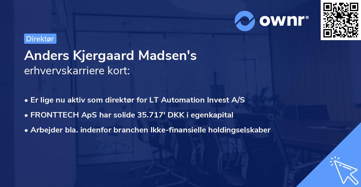 Anders Kjergaard Madsen's erhvervskarriere kort