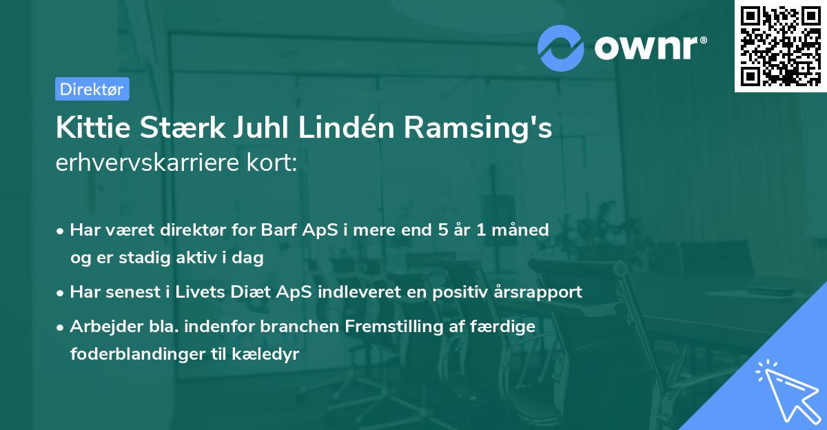 Kittie Stærk Juhl Lindén Ramsing's erhvervskarriere kort