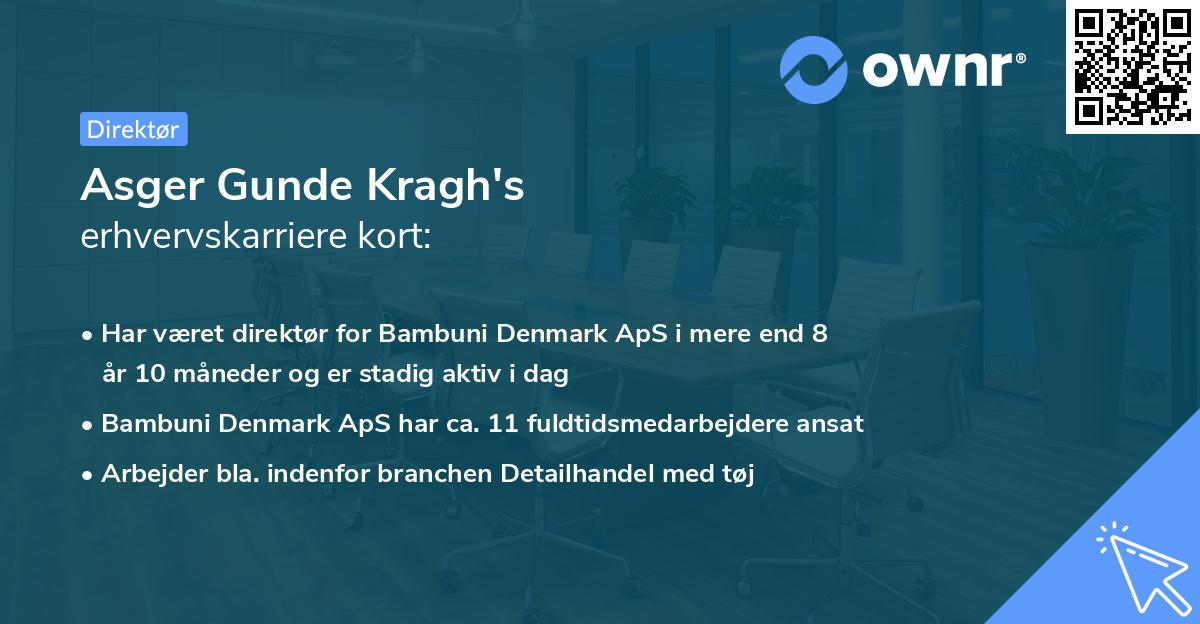 Asger Gunde Kragh's erhvervskarriere kort