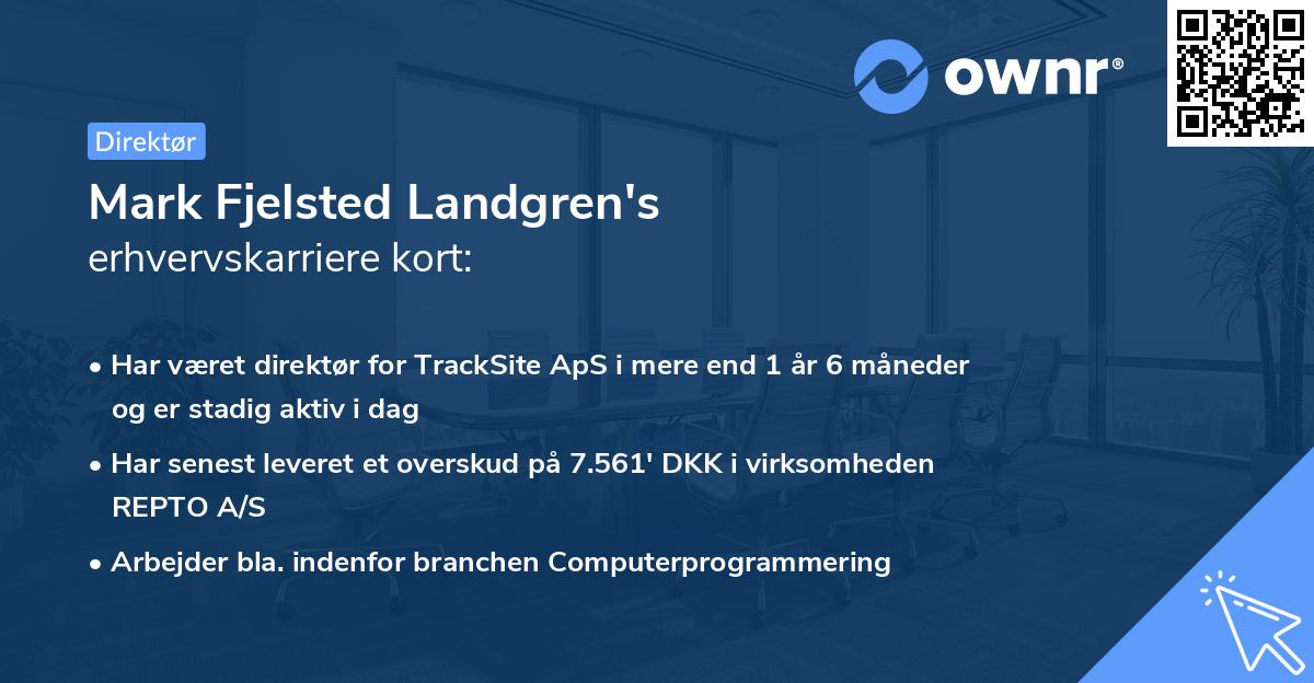 Mark Fjelsted Landgren's erhvervskarriere kort