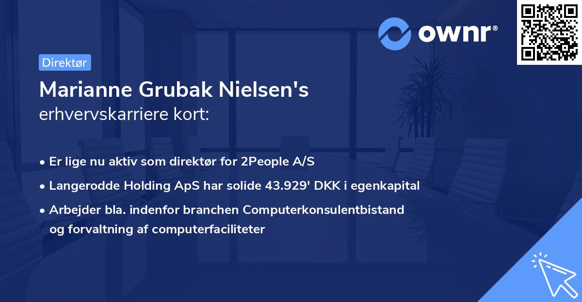 Marianne Grubak Nielsen's erhvervskarriere kort