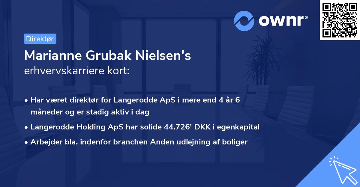 Marianne Grubak Nielsen's erhvervskarriere kort
