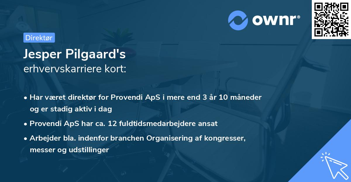 Jesper Pilgaard's erhvervskarriere kort