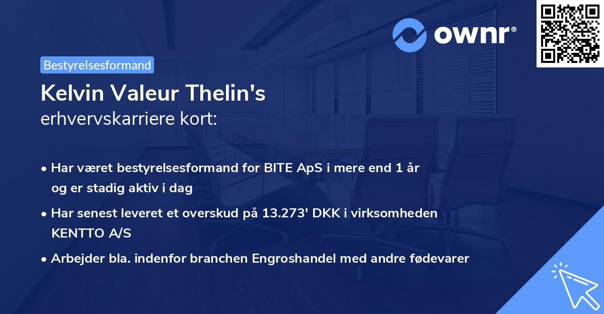 Kelvin Valeur Thelin's erhvervskarriere kort