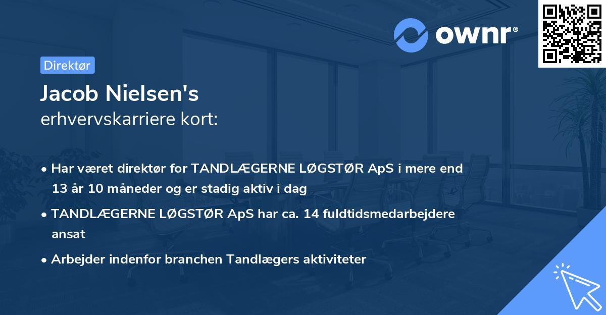 Jacob Nielsen's erhvervskarriere kort