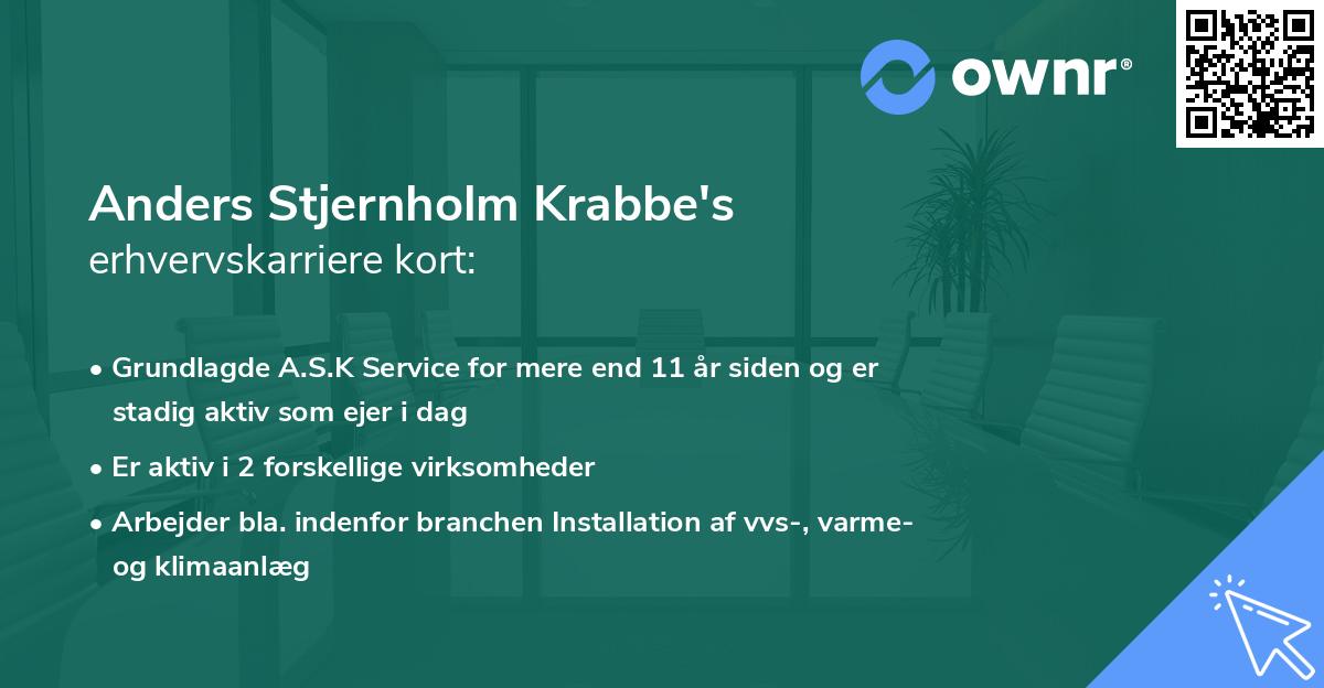 Anders Stjernholm Krabbe's erhvervskarriere kort