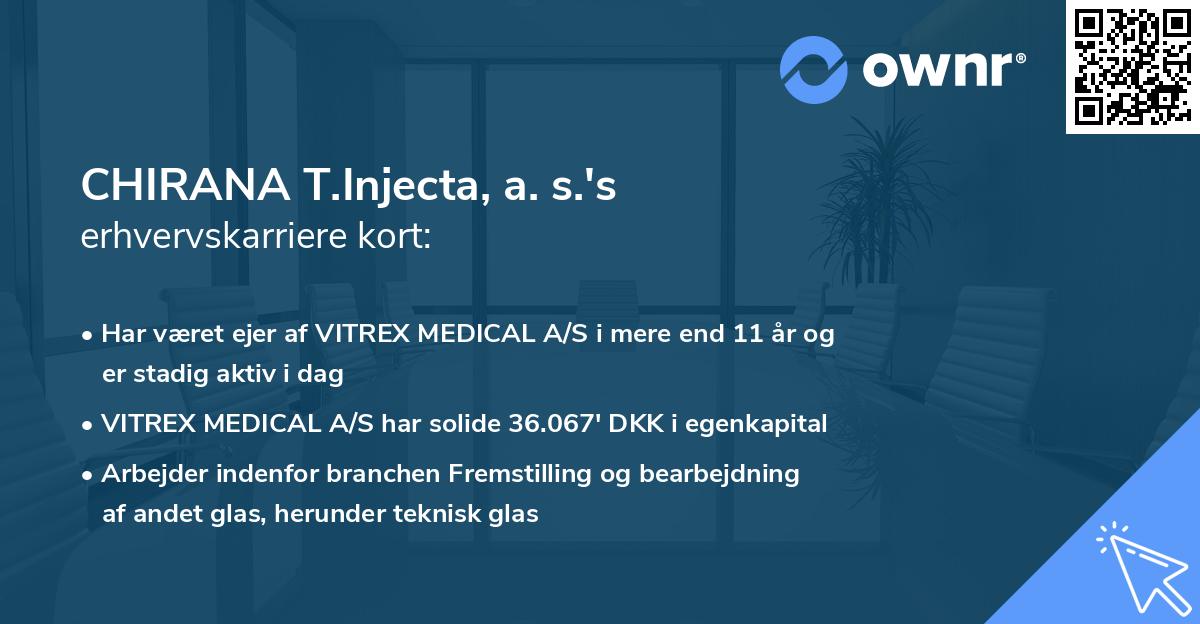 CHIRANA T.Injecta, a. s.'s erhvervskarriere kort