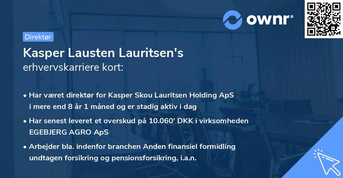 Kasper Lausten Lauritsen's erhvervskarriere kort