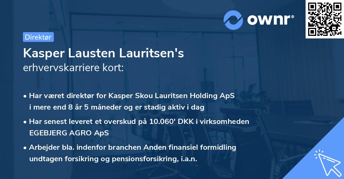 Kasper Lausten Lauritsen's erhvervskarriere kort