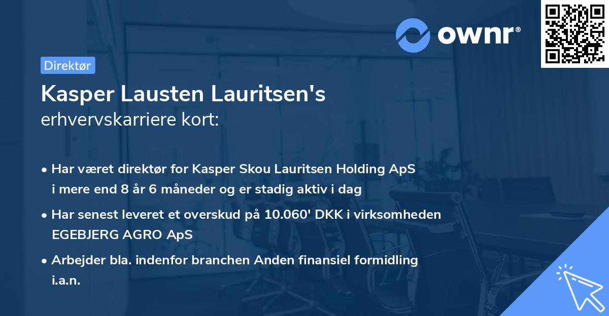 Kasper Lausten Lauritsen's erhvervskarriere kort