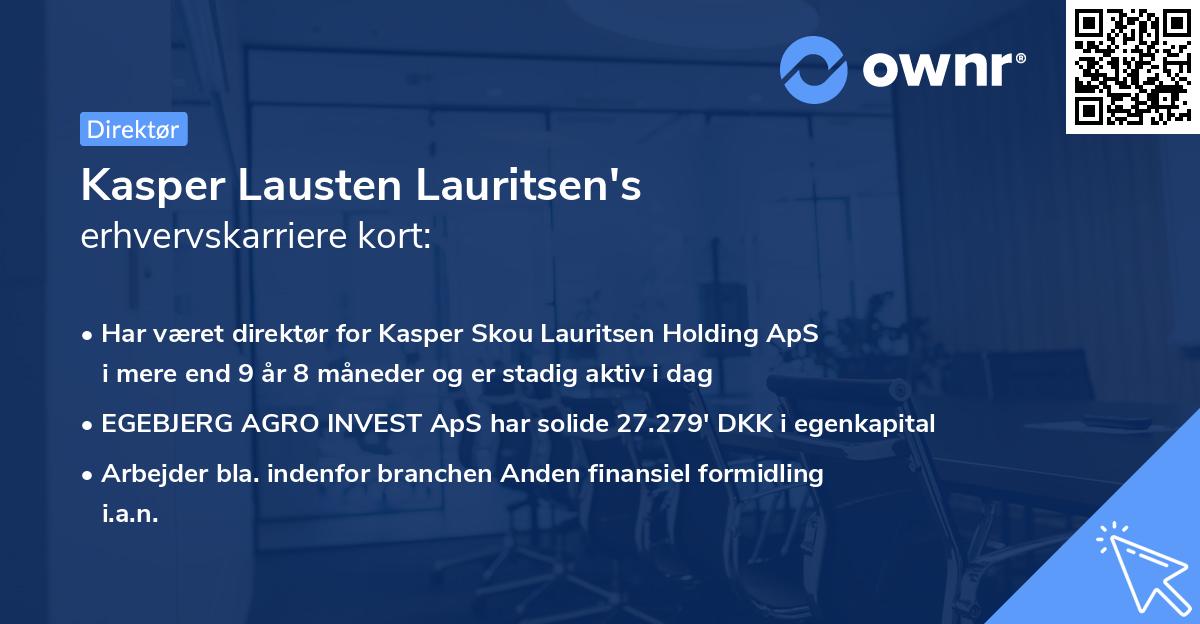 Kasper Lausten Lauritsen's erhvervskarriere kort