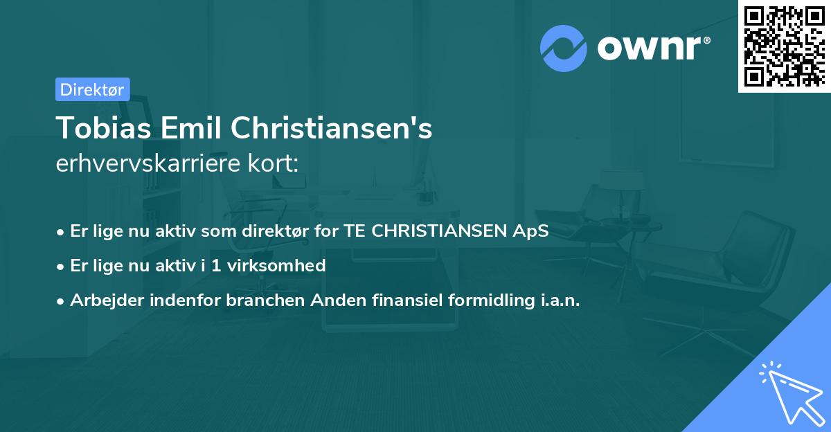 Tobias Emil Christiansen's erhvervskarriere kort