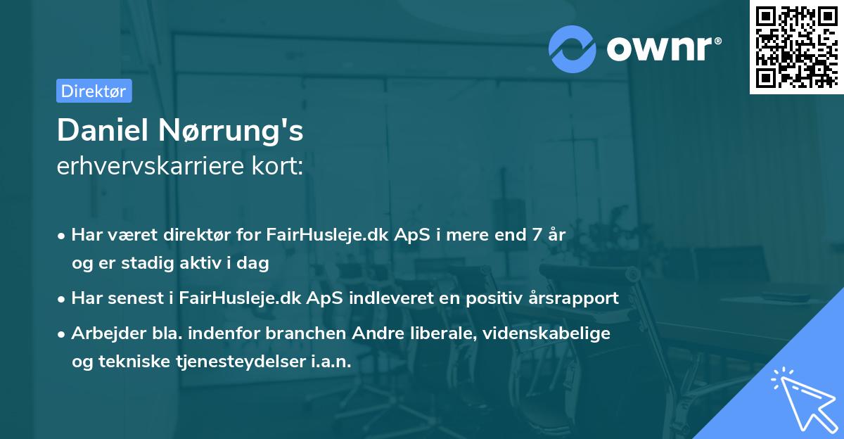 Daniel Nørrung's erhvervskarriere kort