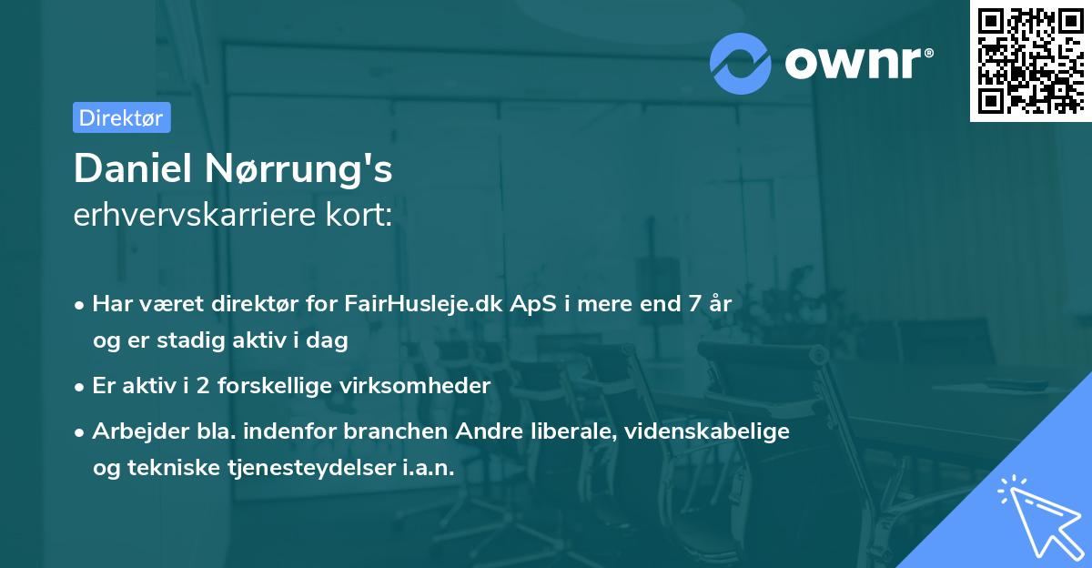 Daniel Nørrung's erhvervskarriere kort