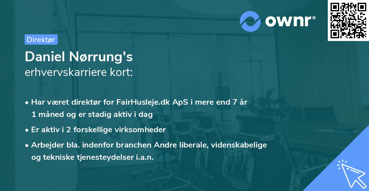 Daniel Nørrung's erhvervskarriere kort