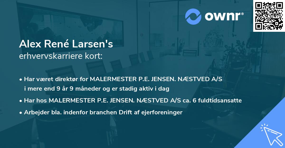Alex René Larsen's erhvervskarriere kort