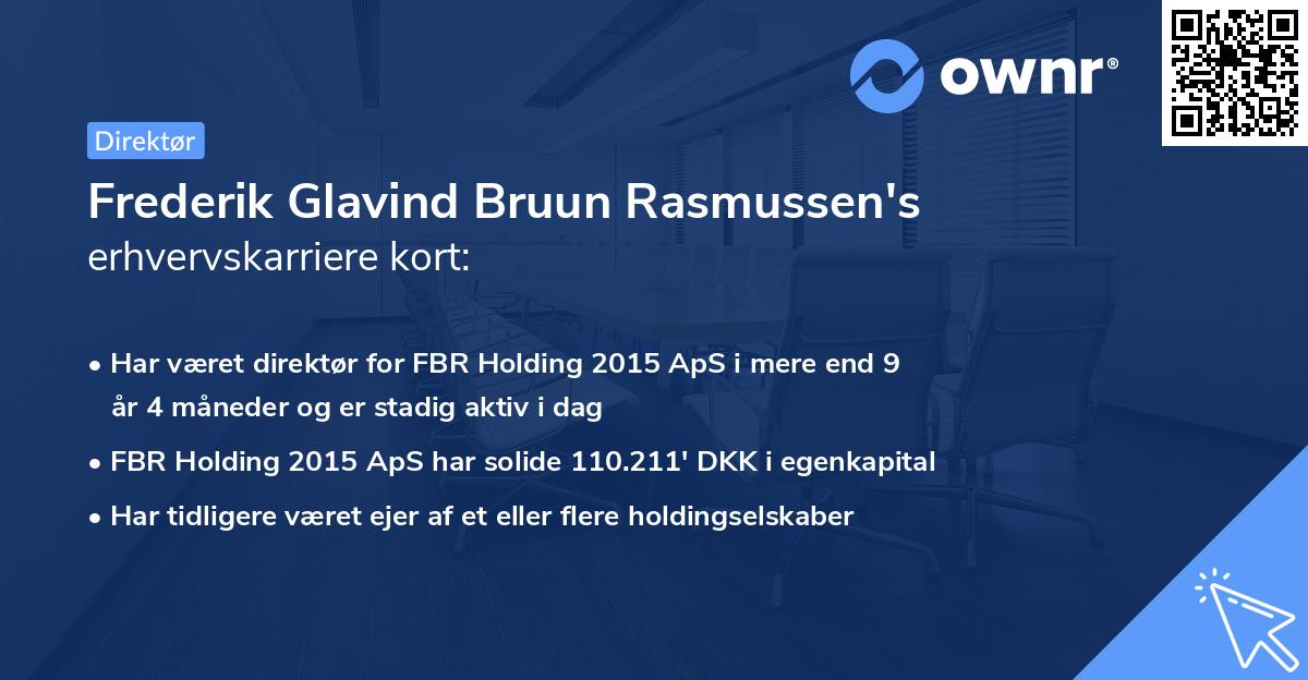 Frederik Glavind Bruun Rasmussen's erhvervskarriere kort