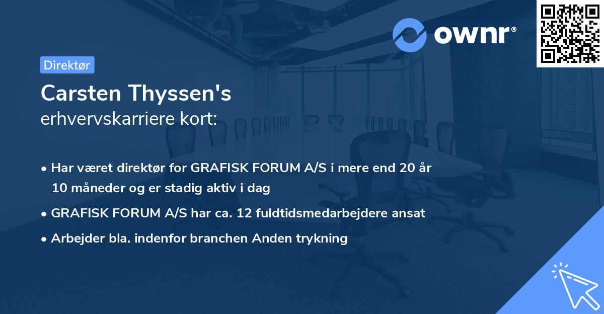 Carsten Thyssen's erhvervskarriere kort