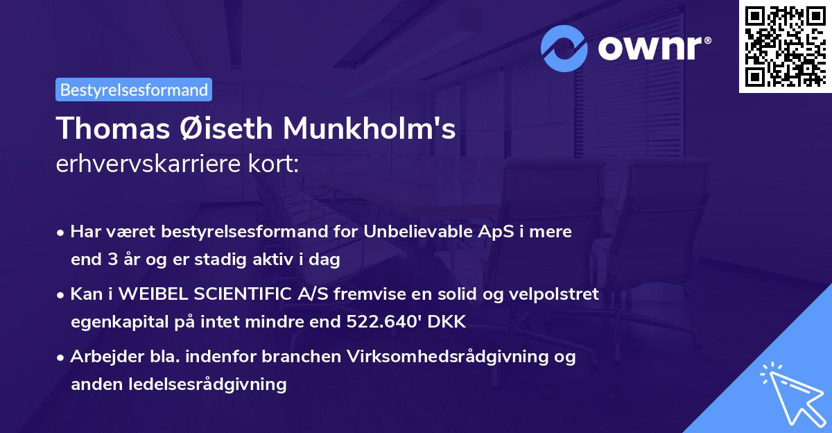 Thomas Øiseth Munkholm's erhvervskarriere kort