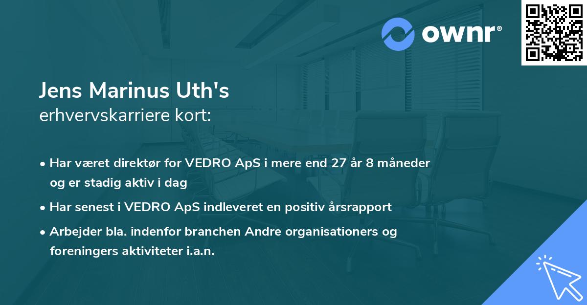 Jens Marinus Uth's erhvervskarriere kort