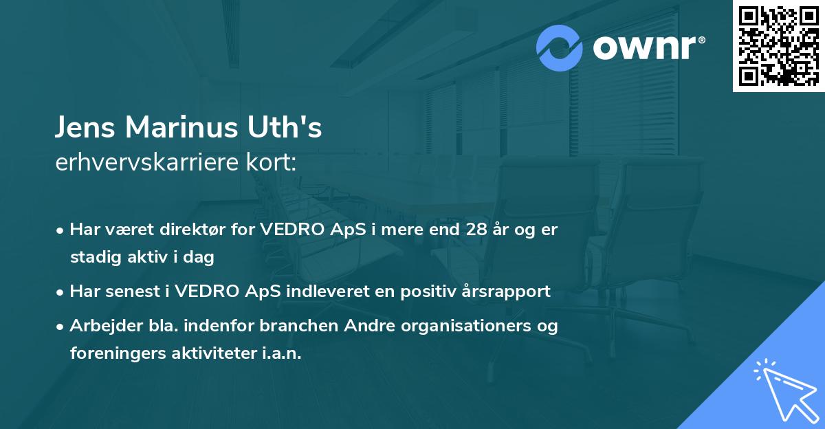 Jens Marinus Uth's erhvervskarriere kort