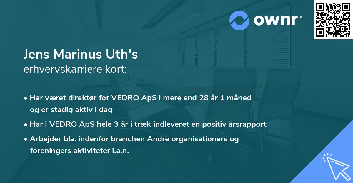 Jens Marinus Uth's erhvervskarriere kort