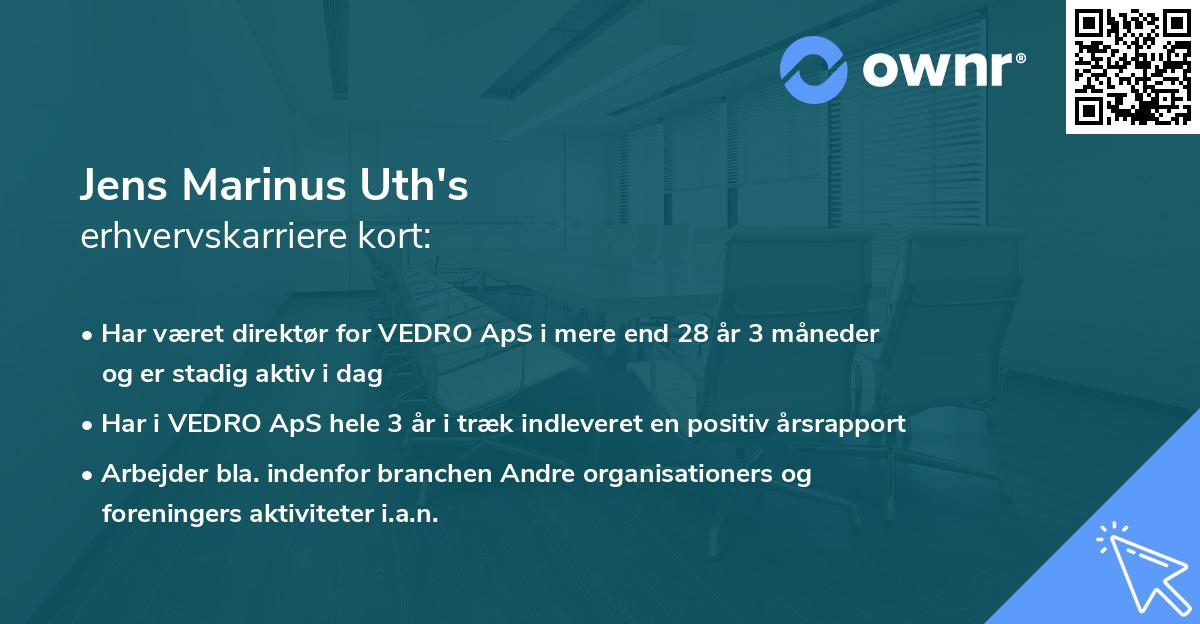 Jens Marinus Uth's erhvervskarriere kort